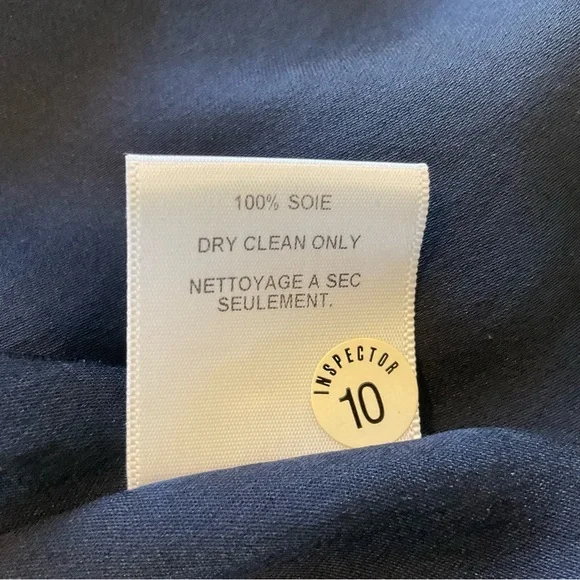 Graham & Spencer Anthropologie 100% Silk Navy Slip Dress Women L Midi Sleeveless - Picture 12 of 15